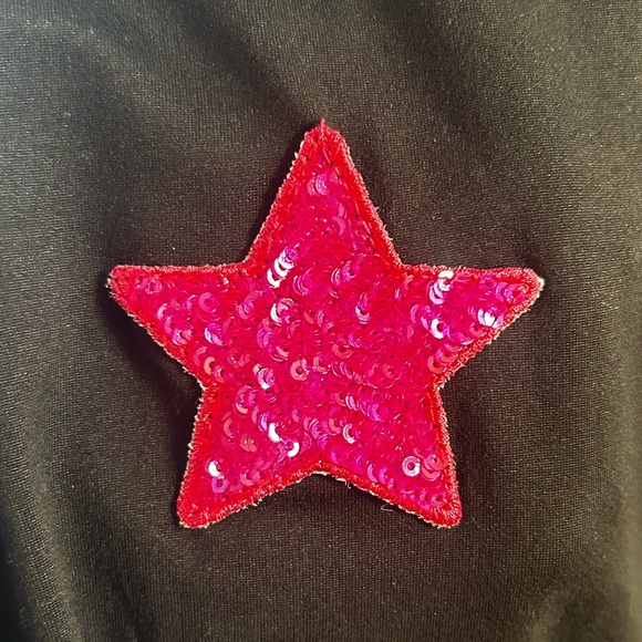 Black Oversized T-shirt with Sequin Stars - Picture 6 of 6